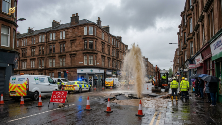 glasgow water main break shettleston road
